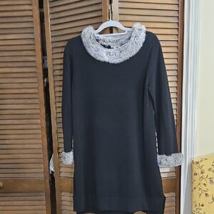 Cashmere CORTLAND PARK   Dress with Real Fur Accents